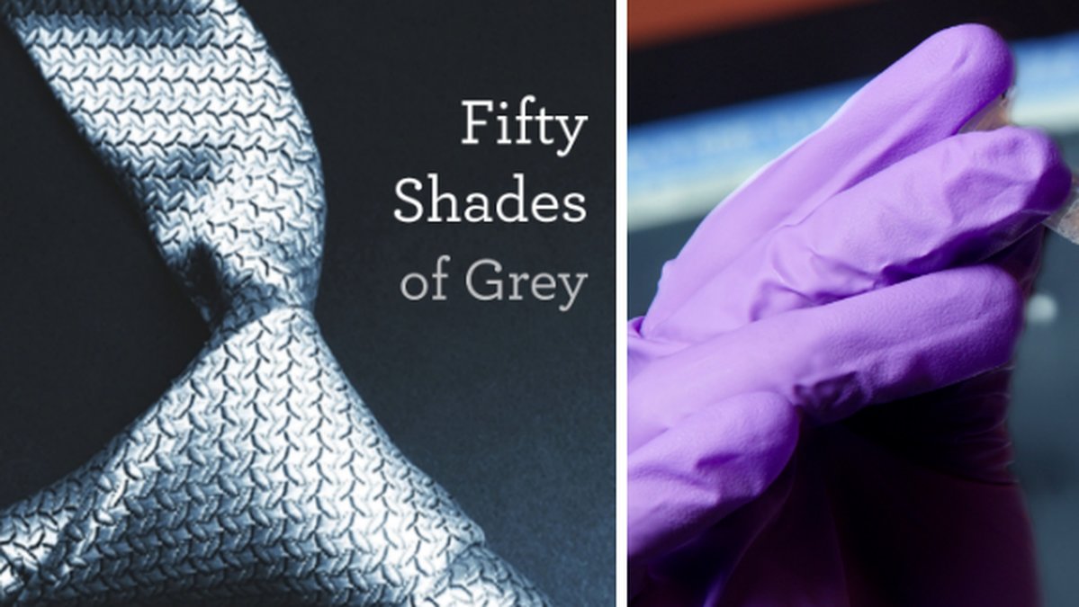 Spår av herpes hittades i ett låneexemplar av boken Fifty shades of Grey.
